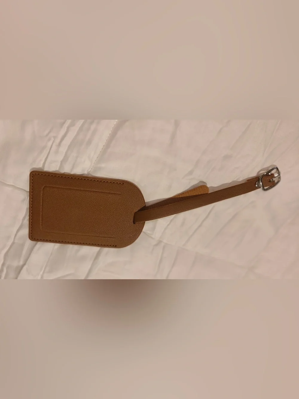 48 Brown Faux Leather Luggage Tag with Gold Foil script for weddings favors